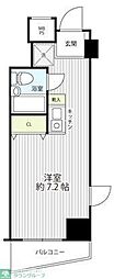 エスコート麻布十番 ワンルームの間取図画像
