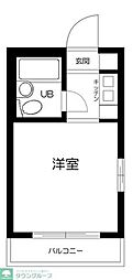 ユースフル祐天寺No.1 ワンルームの間取図画像
