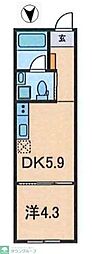 M-Residence 1DKの間取図画像