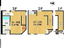 フルール旗の台 1LDKの間取図画像