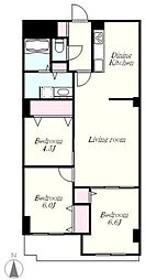 上目黒パークマンション 3LDKの間取図画像