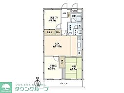 パーク・ハイム経堂 3LDKの間取図画像