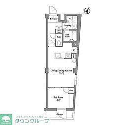 ザ・レジデンス用賀 1LDKの間取図画像