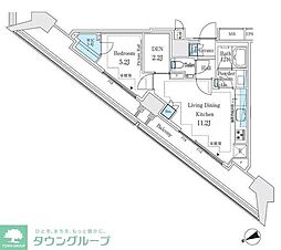 ザ・パークハウス戸越公園タワー 1LDKの間取図画像