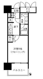 フォンテーヌ芝浦 1Kの間取図画像