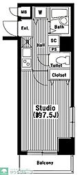 グランド・ガーラ渋谷 1Kの間取図画像