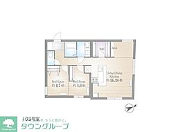 サクラスプリング月島リバーサイド 2SLDKの間取図画像