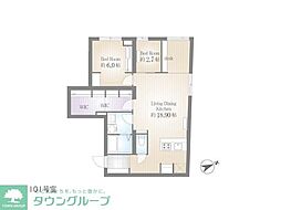 サクラスプリング月島リバーサイド 2SLDKの間取図画像