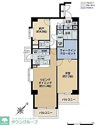 クレストヒルズ青葉台 1SLDKの間取図画像