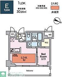 ヴィスタコート幡ヶ谷 1LDKの間取図画像