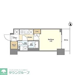 オーキッドレジデンス品川中延 1Kの間取図画像