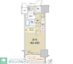 パークリュクス白金高輪 1Kの間取図画像