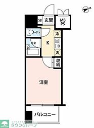 プライムアーバン大崎 1Kの間取図画像