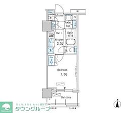 パークアクシス蒲田ステーションゲート 1Kの間取図画像