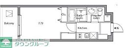 レジディア祐天寺 1Kの間取図画像