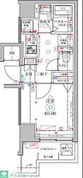 CREVISTA大井町 1Kの間取図画像