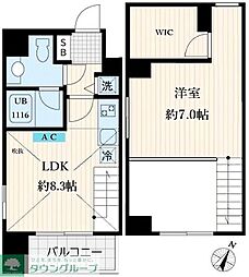 アリエルズ赤坂 1LDKの間取図画像