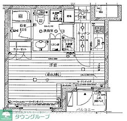 グラーサ西麻布 1Kの間取図画像