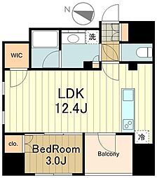 プレミスト渋谷宮益坂 1LDKの間取図画像