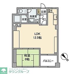 麻布十番中央マンション 1LDKの間取図画像