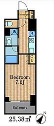 MFPRコート武蔵小山 1Kの間取図画像