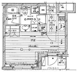 グラーサ西麻布 1Kの間取図画像