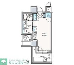 ザ六本木東京クラブレジデンス 1Kの間取図画像