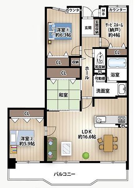 間取りを拡大表示