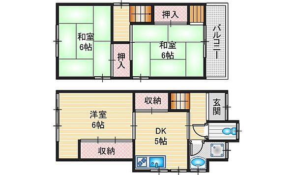 上郡西田貸家 ｜大阪府茨木市上郡2丁目(賃貸一戸建3DK・1階・67.54㎡)の写真 その2