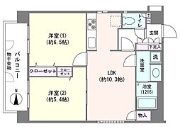 エクセルシオール新宿西戸山 2LDKの間取図画像
