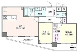 エスタシオン高円寺 2LDKの間取図画像