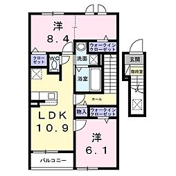 ラフォンテ 2LDKの間取図画像