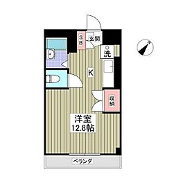 フェリオ毛呂山 ワンルームの間取図画像