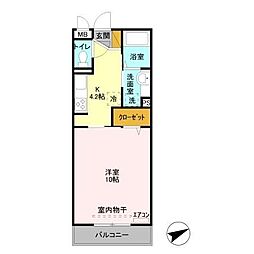 ラフィーネ 1Kの間取図画像