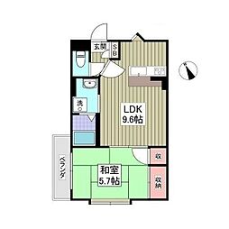 ランドール坂戸 1LDKの間取図画像