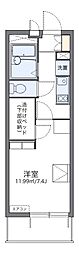 レオパレスサンフェリア若葉 1Kの間取図画像