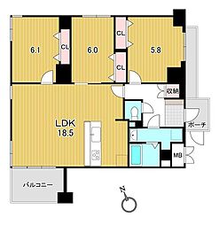両備グレースマンション医大南 3LDKの間取図画像