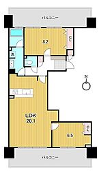 リベール古京町 2LDKの間取図画像