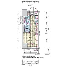 プレサンス高畑ルミア 1Kの間取図画像