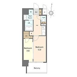 S-RESIDENCE烏森aureate(オリート) 2Kの間取図画像