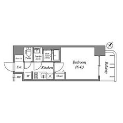 アドバンス名古屋シュテルン 1Kの間取図画像