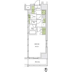 ザ・パークハビオ名古屋松原 1Kの間取図画像