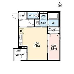CRASTINE大杉 1LDKの間取図画像