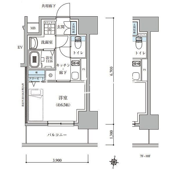 TENAS瑞穂通 504｜愛知県名古屋市瑞穂区瑞穂通３丁目(賃貸マンション1K・5階・25.18㎡)の写真 その2