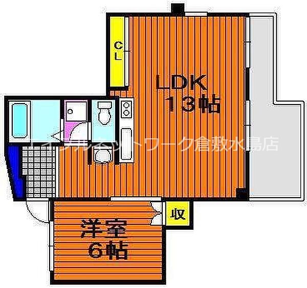 ガーディニア倉敷 ｜岡山県倉敷市田ノ上(賃貸マンション1LDK・4階・45.30㎡)の写真 その2