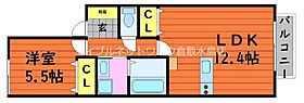 アルカンジュ四十瀬II  ｜ 岡山県倉敷市四十瀬（賃貸アパート1LDK・1階・43.48㎡） その2