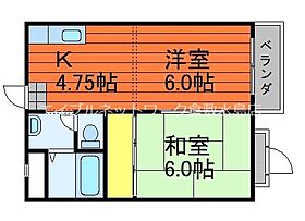 岡山県倉敷市茶屋町早沖542-7（賃貸アパート2K・2階・37.26㎡） その2