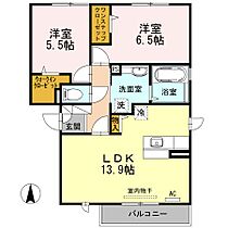 岡山県倉敷市玉島長尾131-1（賃貸アパート2LDK・2階・60.88㎡） その2