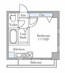 アプロディーテ ワンルームの間取図画像