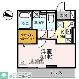 JR京浜東北・根岸線 西川口駅 徒歩10分の賃貸アパート 2階1Kの間取り